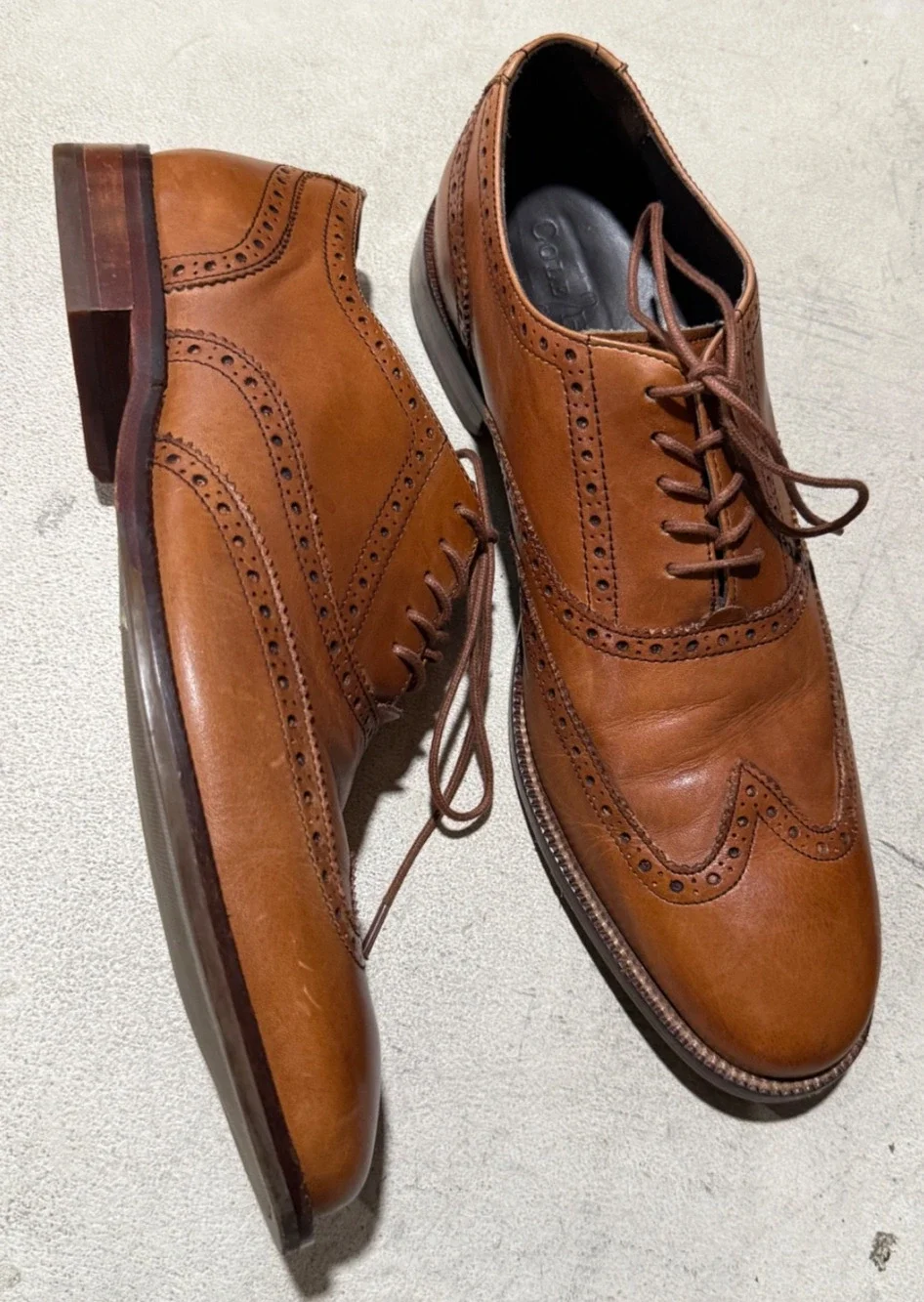 Cole Haan Williams Wingtip Oxford Brown Dress Shoes Mens Sz 10M - Leather